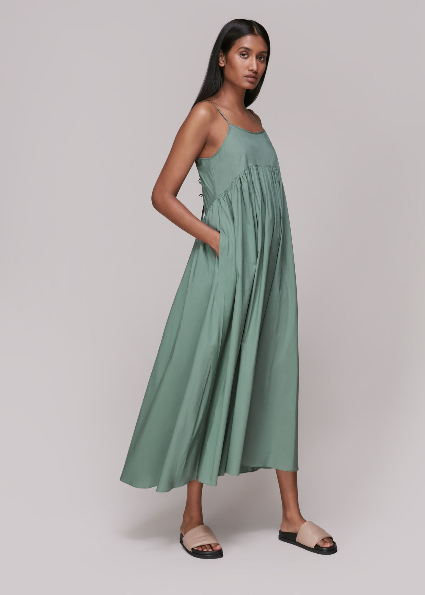Sage Green Camilla Trapeze Dress WHISTLES