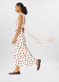 Jacquard Spot Scarf Back Dress