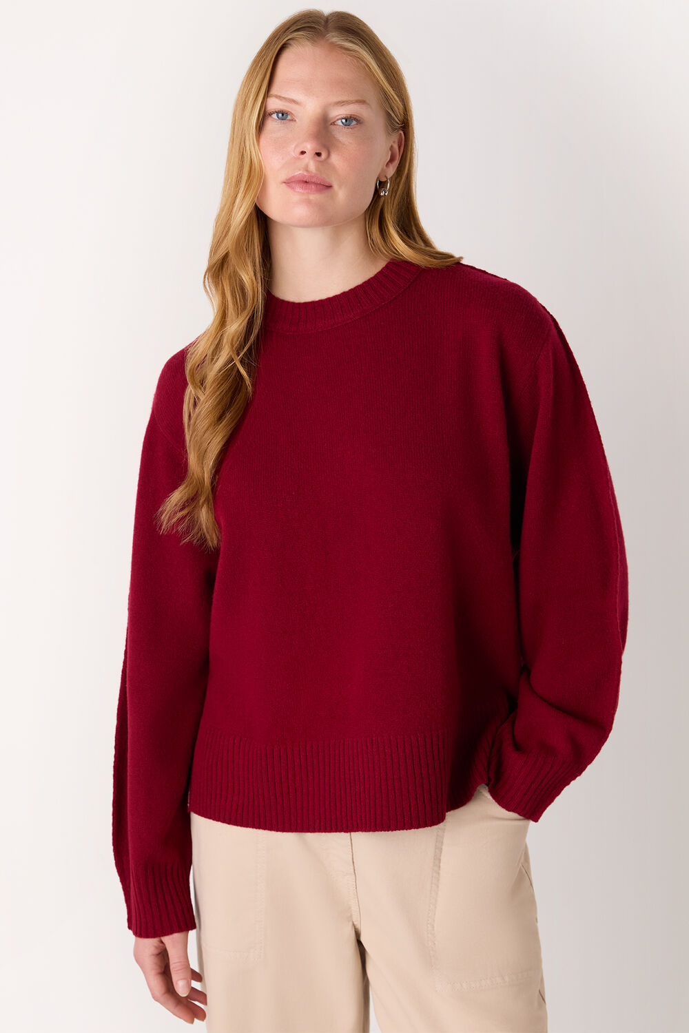 Side Stripe Detail Wool Knit