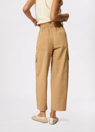 Petite Utility Cotton Barrel Trouser