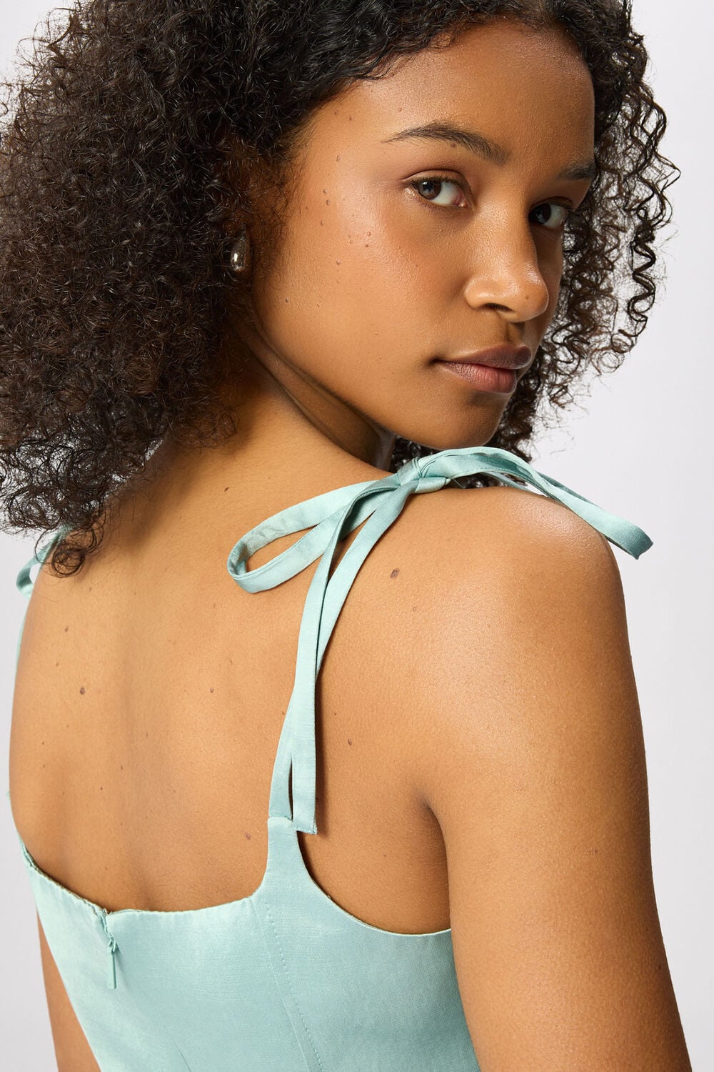 Pale Blue Satin Cami Top