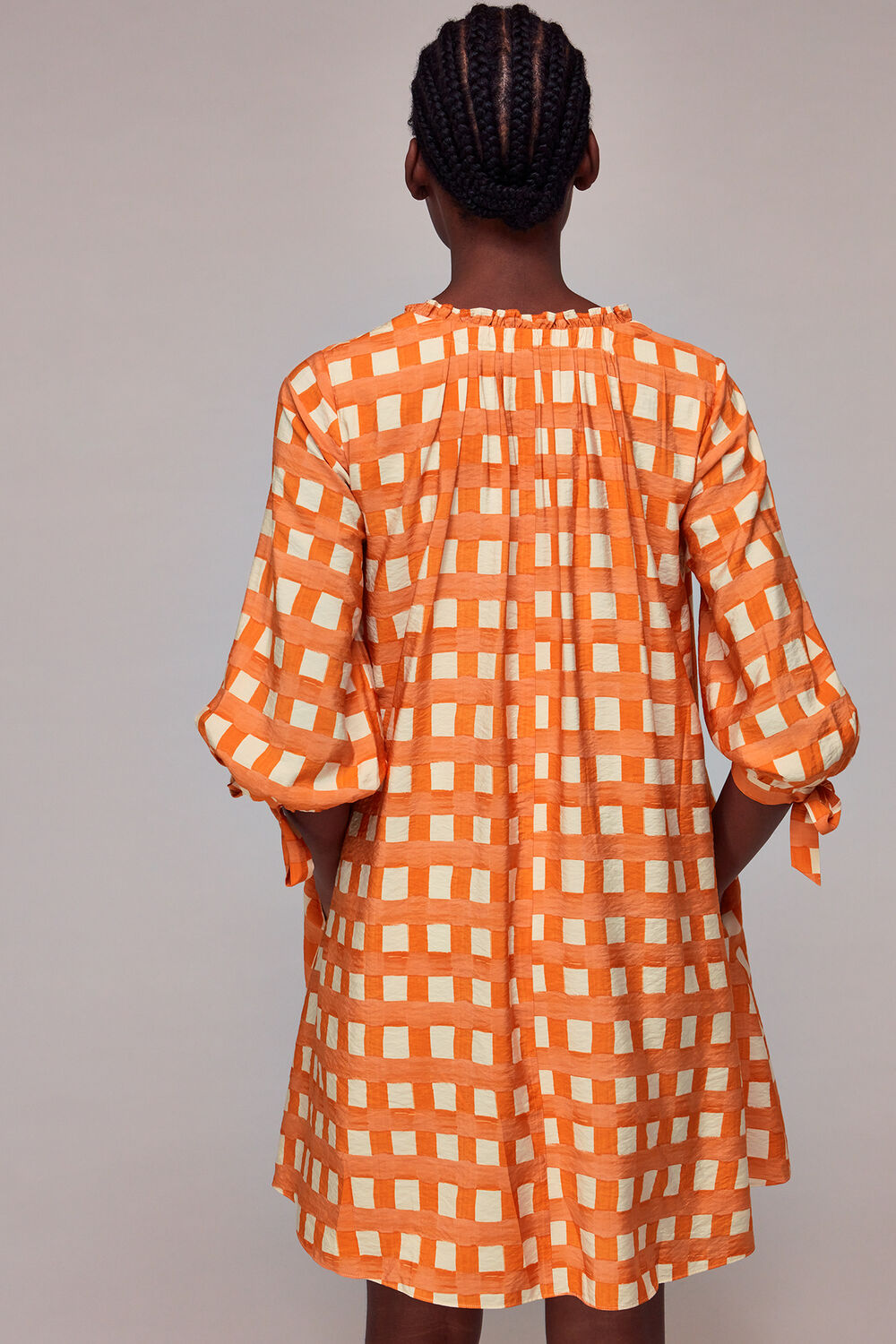 Lydia Gathered Trapeze Dress