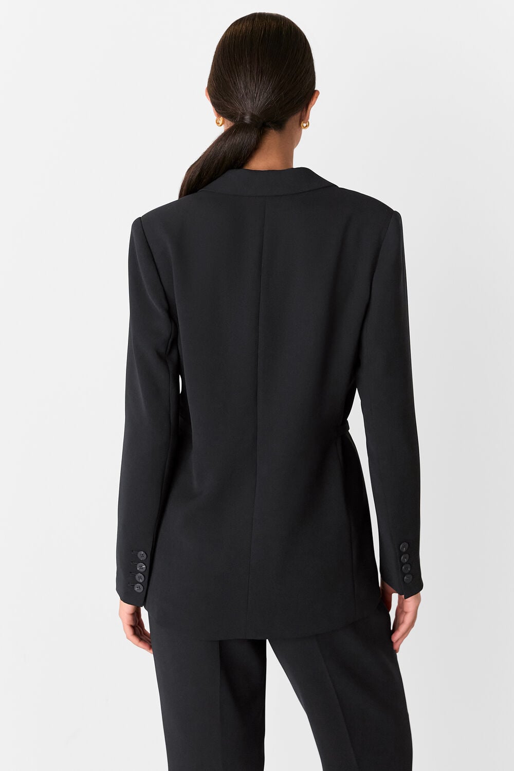 Corinna Belted Crepe Blazer