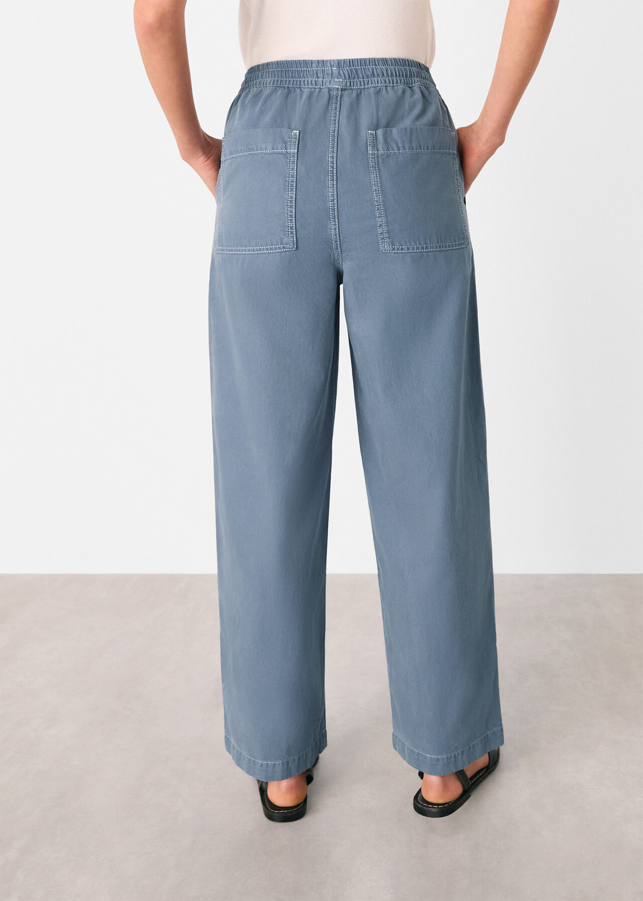 Contrast Stitch Cotton Trouser