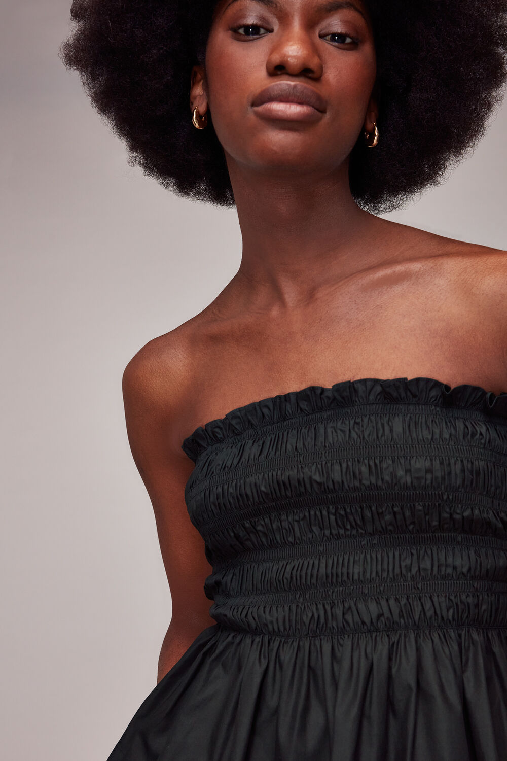 Shirred Tie Detail Top