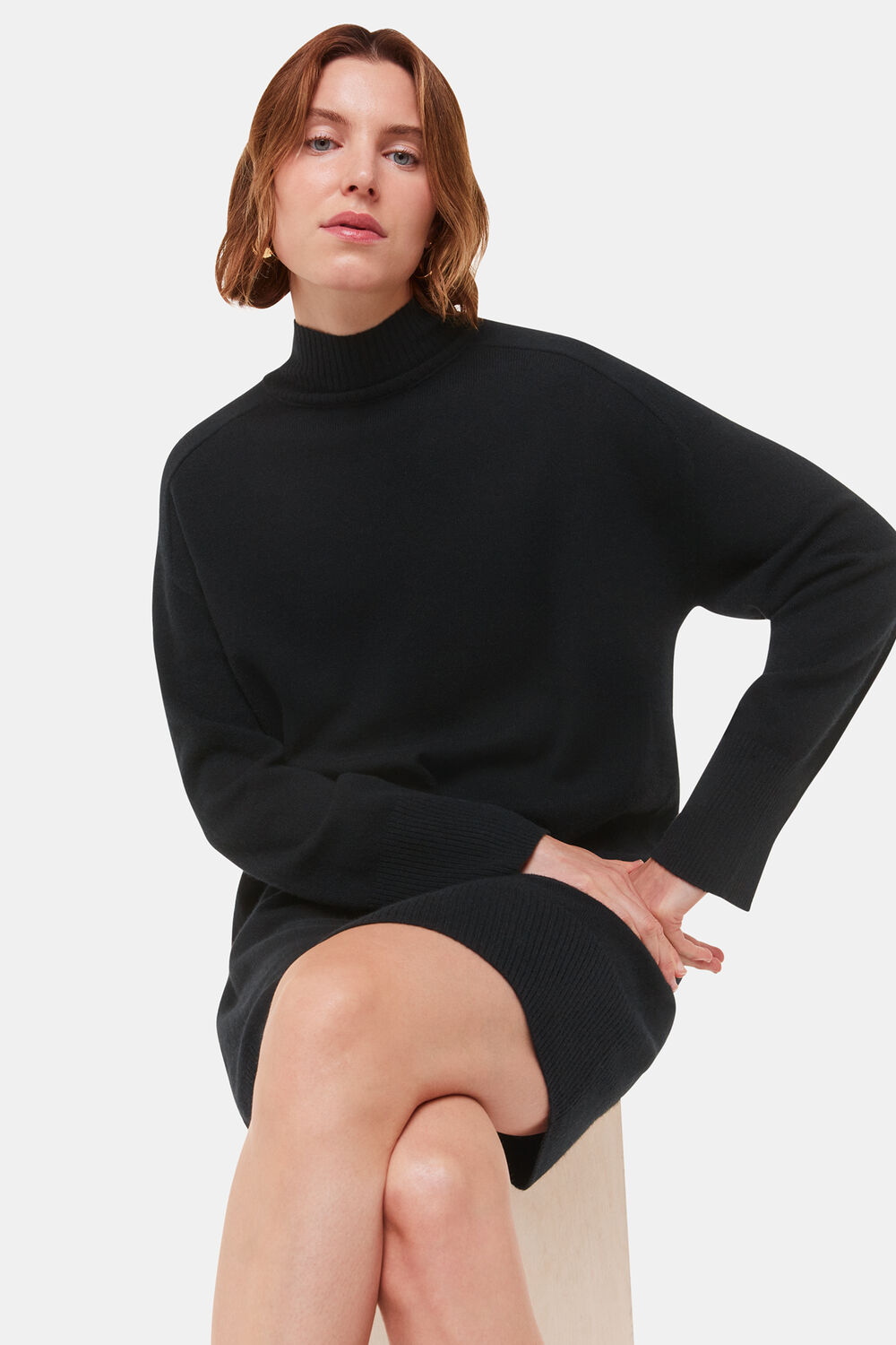Cashmere Funnel Neck Dress