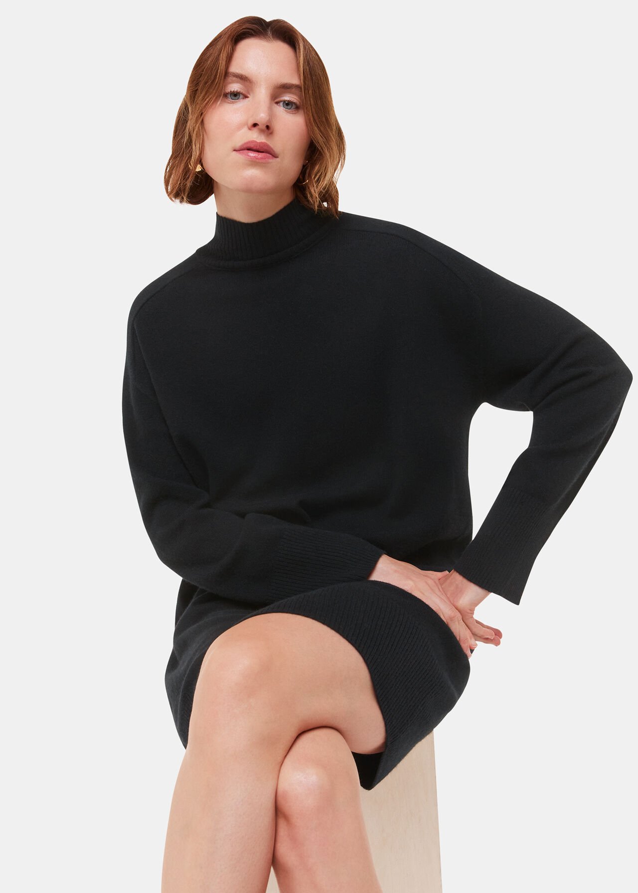 Cashmere Funnel Neck Dress