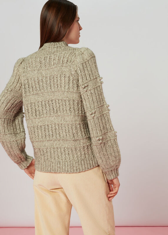 Grey Tie Neck Detail Knit