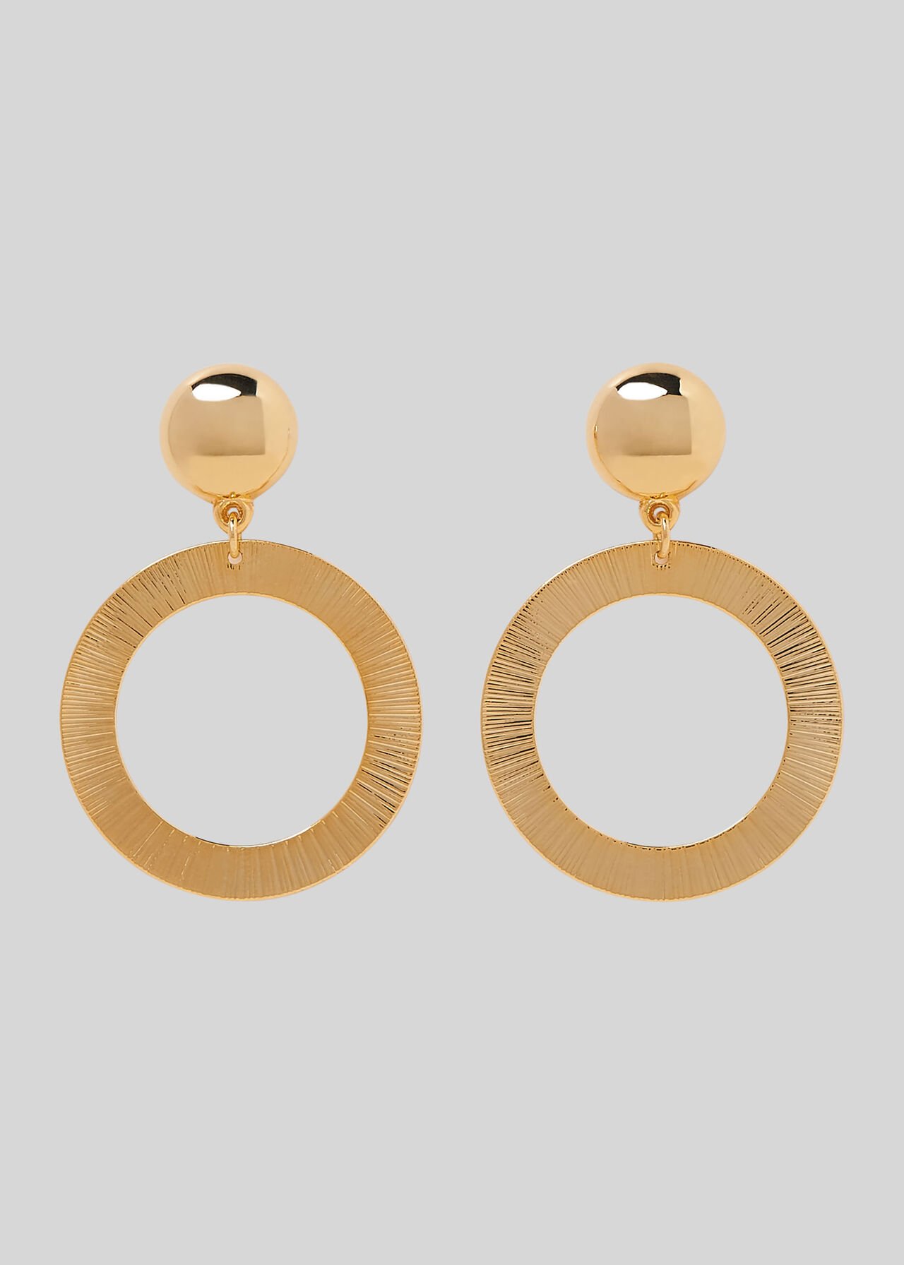 Engraved Circle Earring Gold/Multi