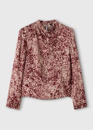 Feathered Animal Satin Blouse