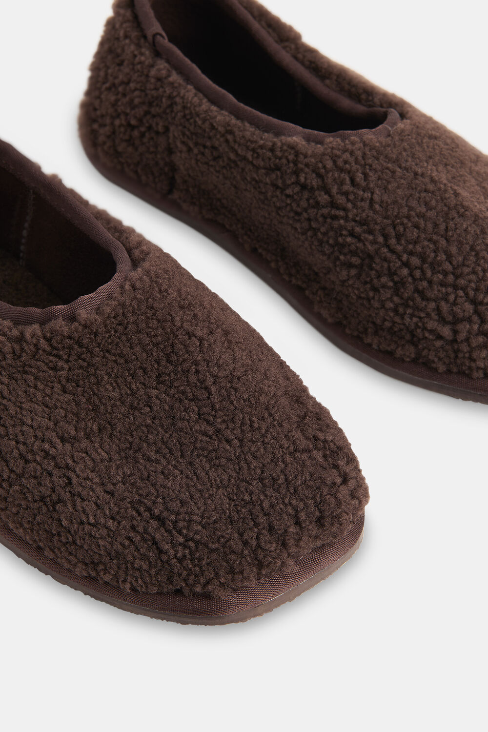 Chocolate Shearling Ballet Slipper