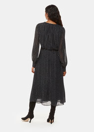 Petite Metallic Stripe Midi Dress