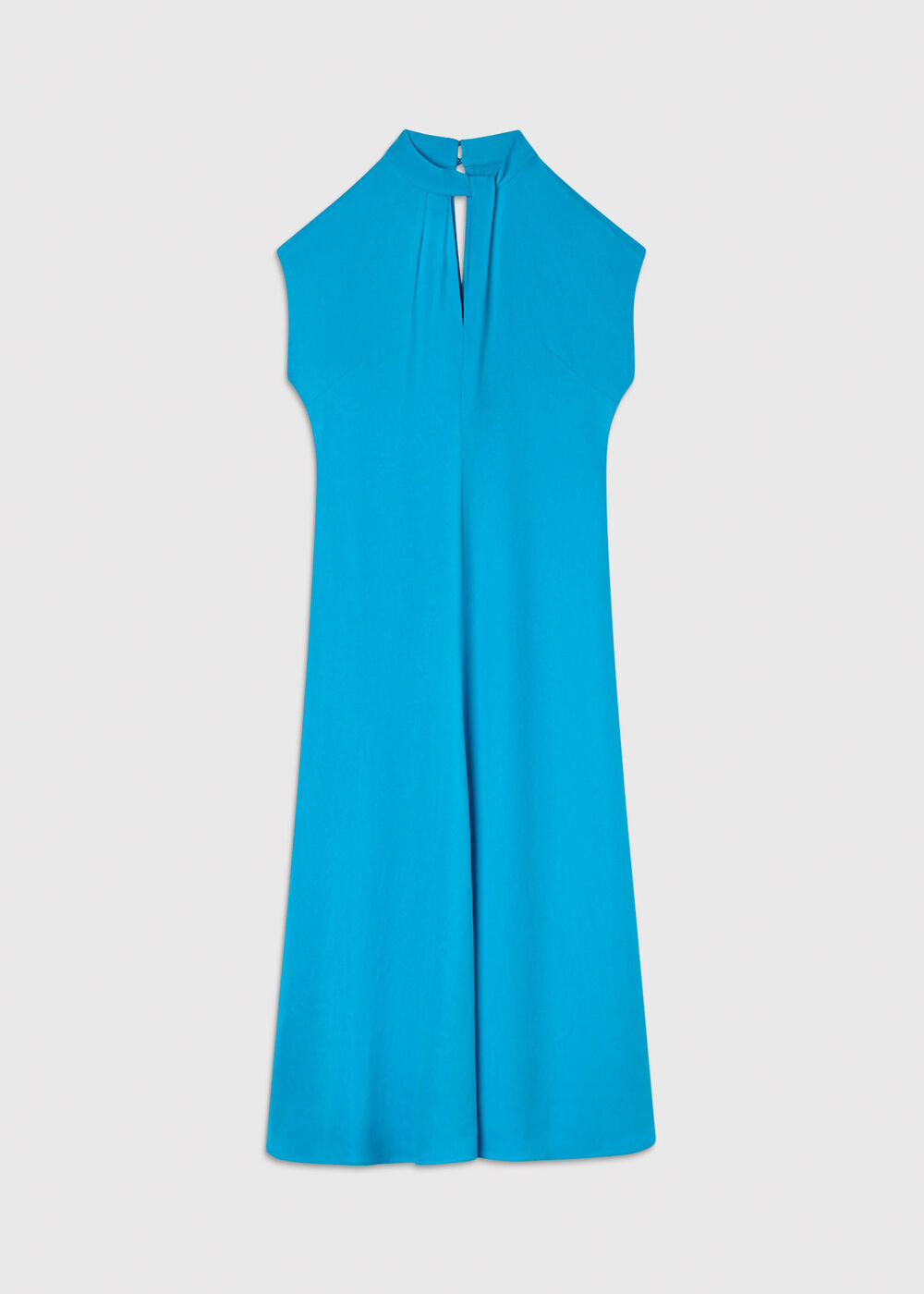 Petite Twist Neck Crepe Midi Dress