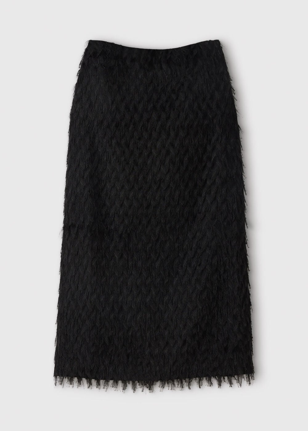 Fringe Textured Midi Skirt