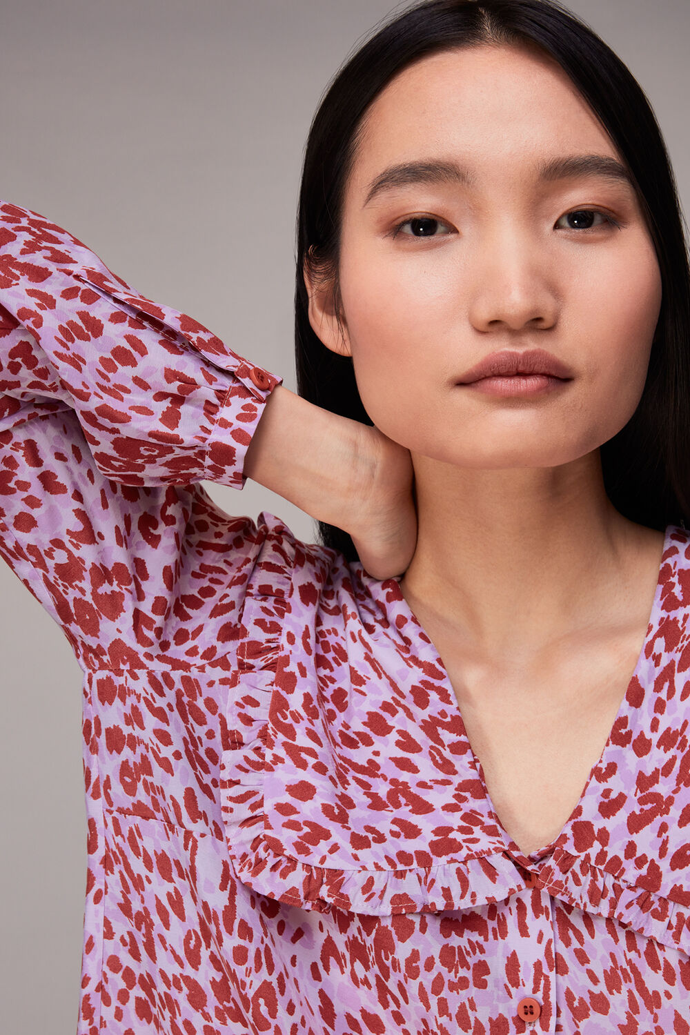 Summer Cheetah Collar Top