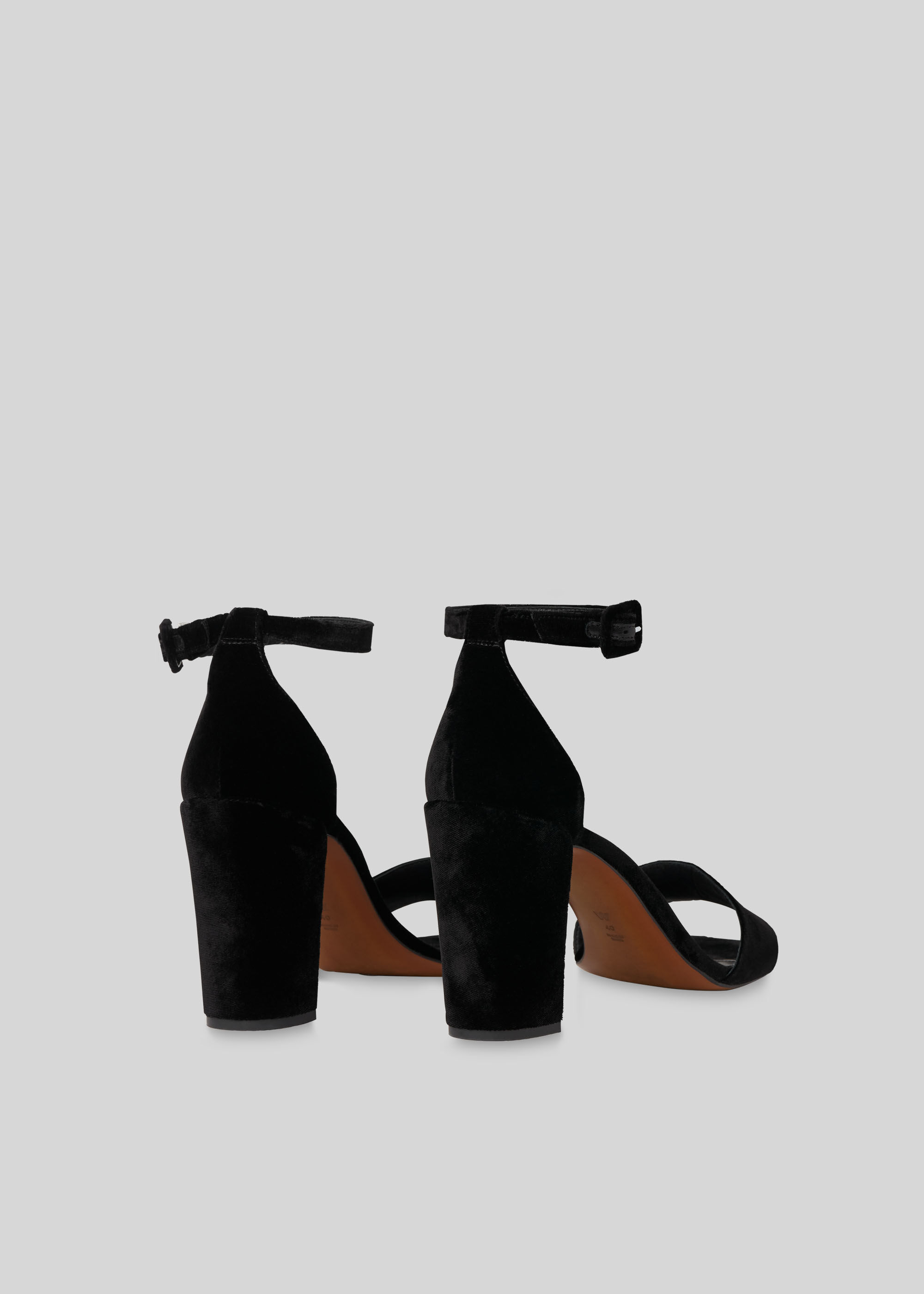 Black Alba Velvet Block Heel Sandal 