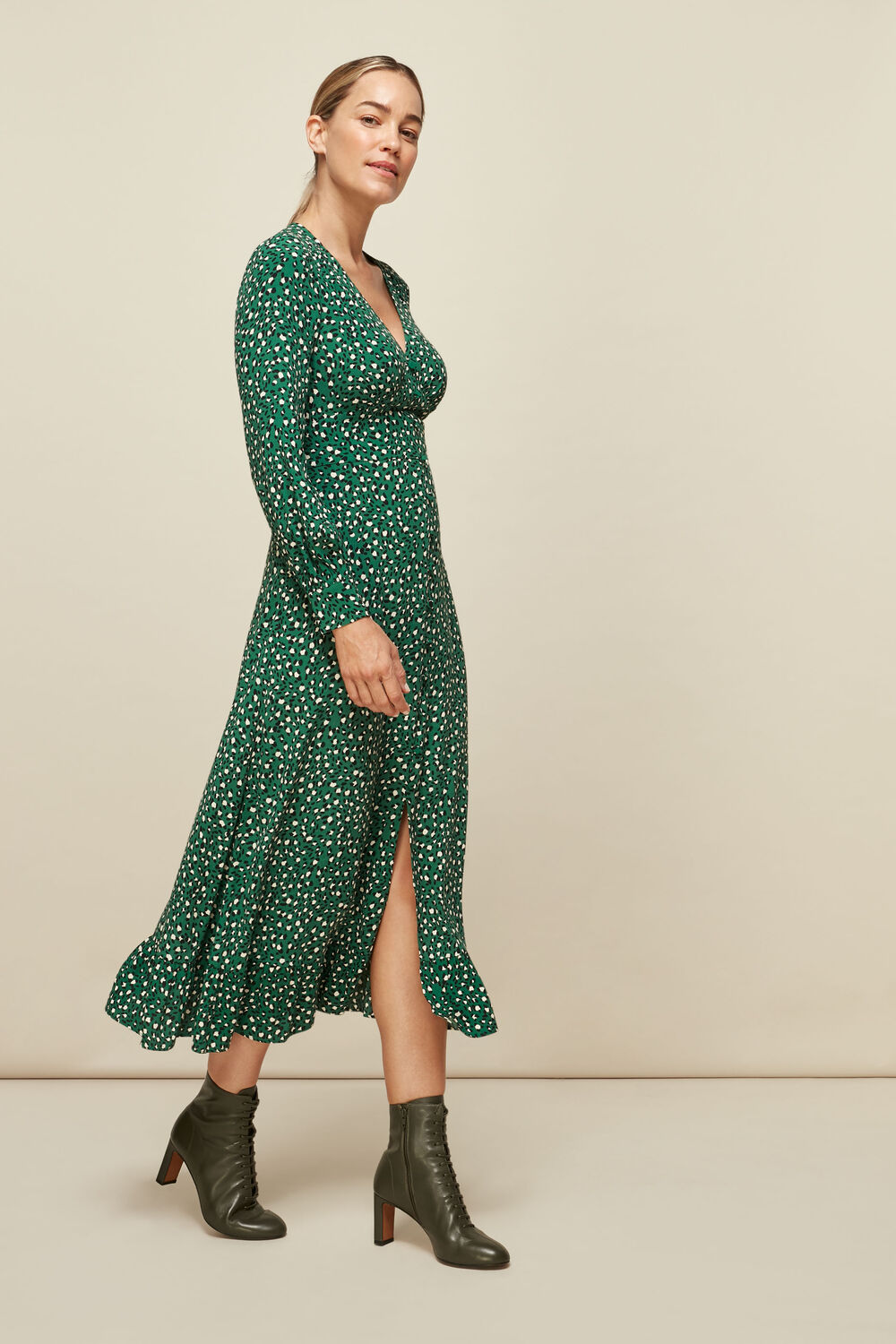 Wild Leopard Print Midi Dress