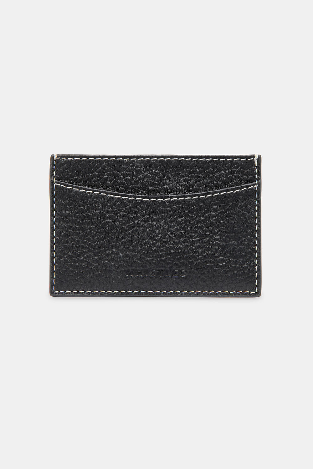 Black Contrast Stitch Card Holder
