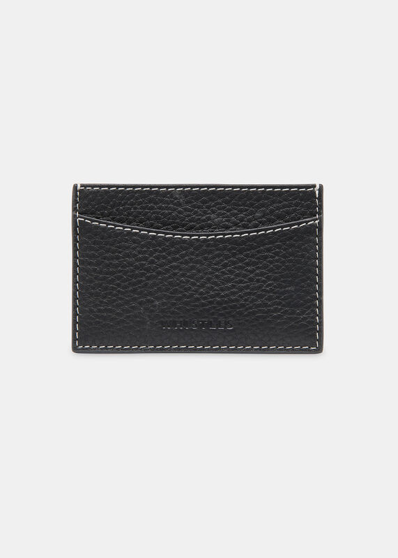 Black Contrast Stitch Card Holder