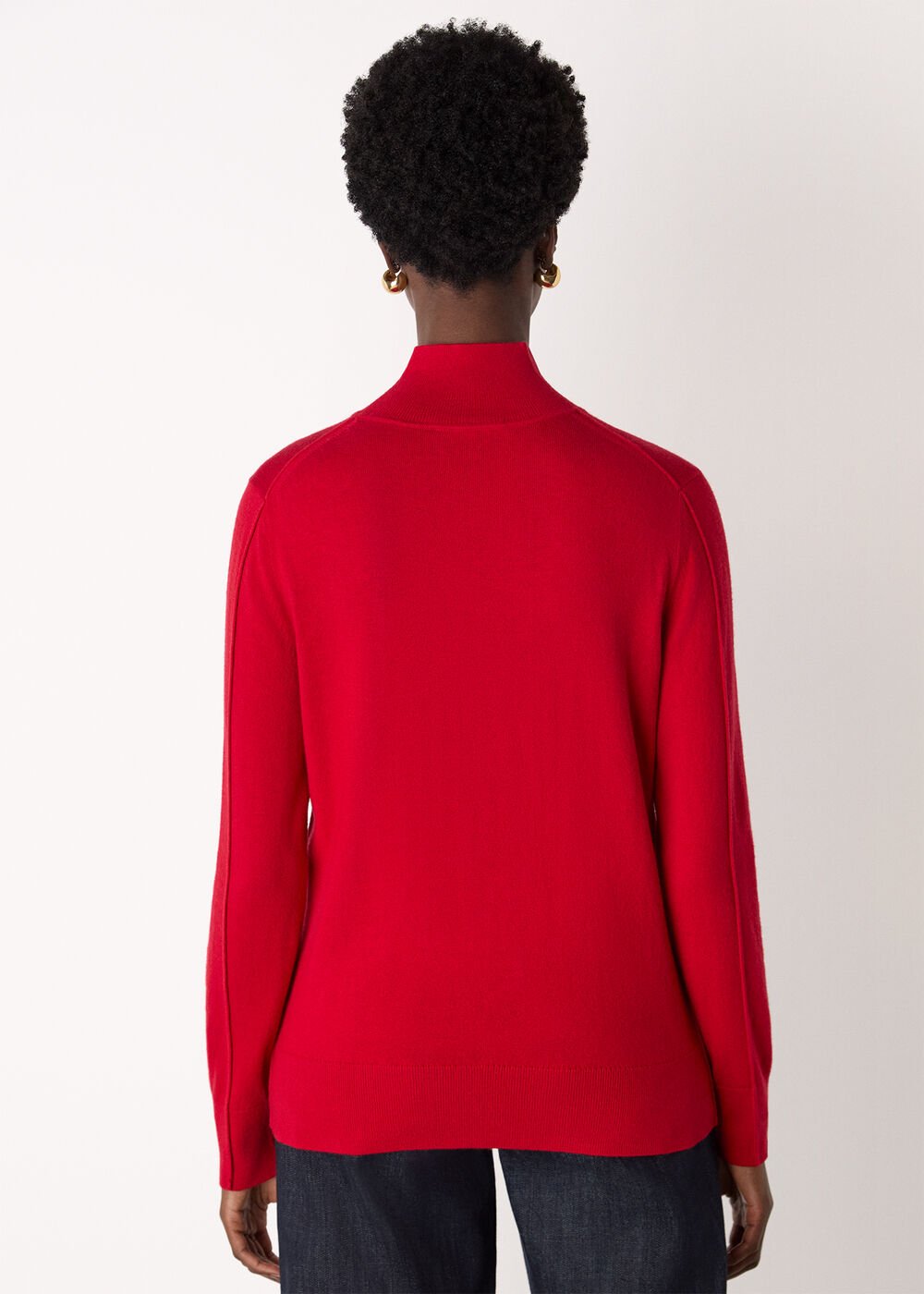Fine Wool Mix Funnel Neck Knit
