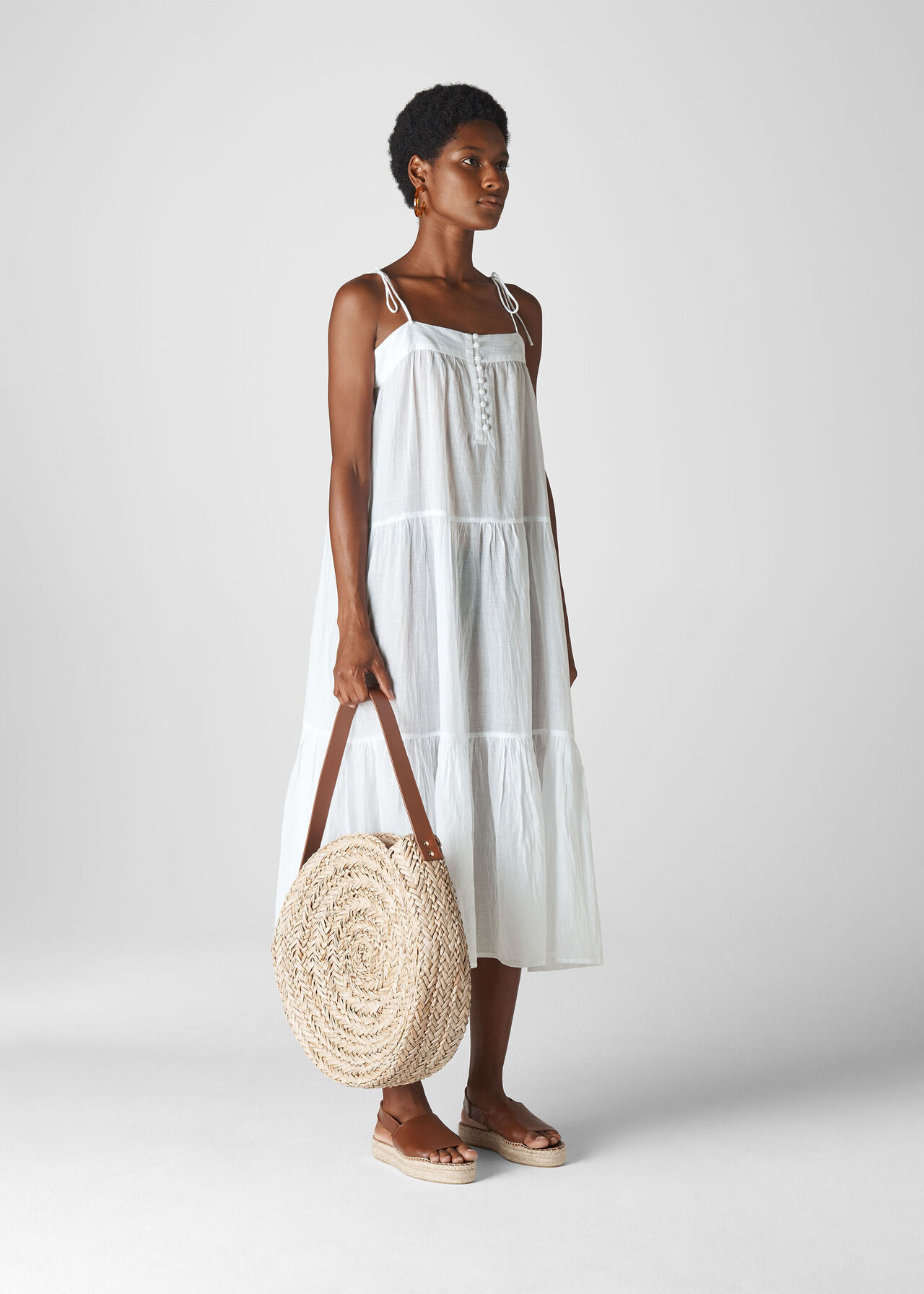 Viole Midi Beach Dress White