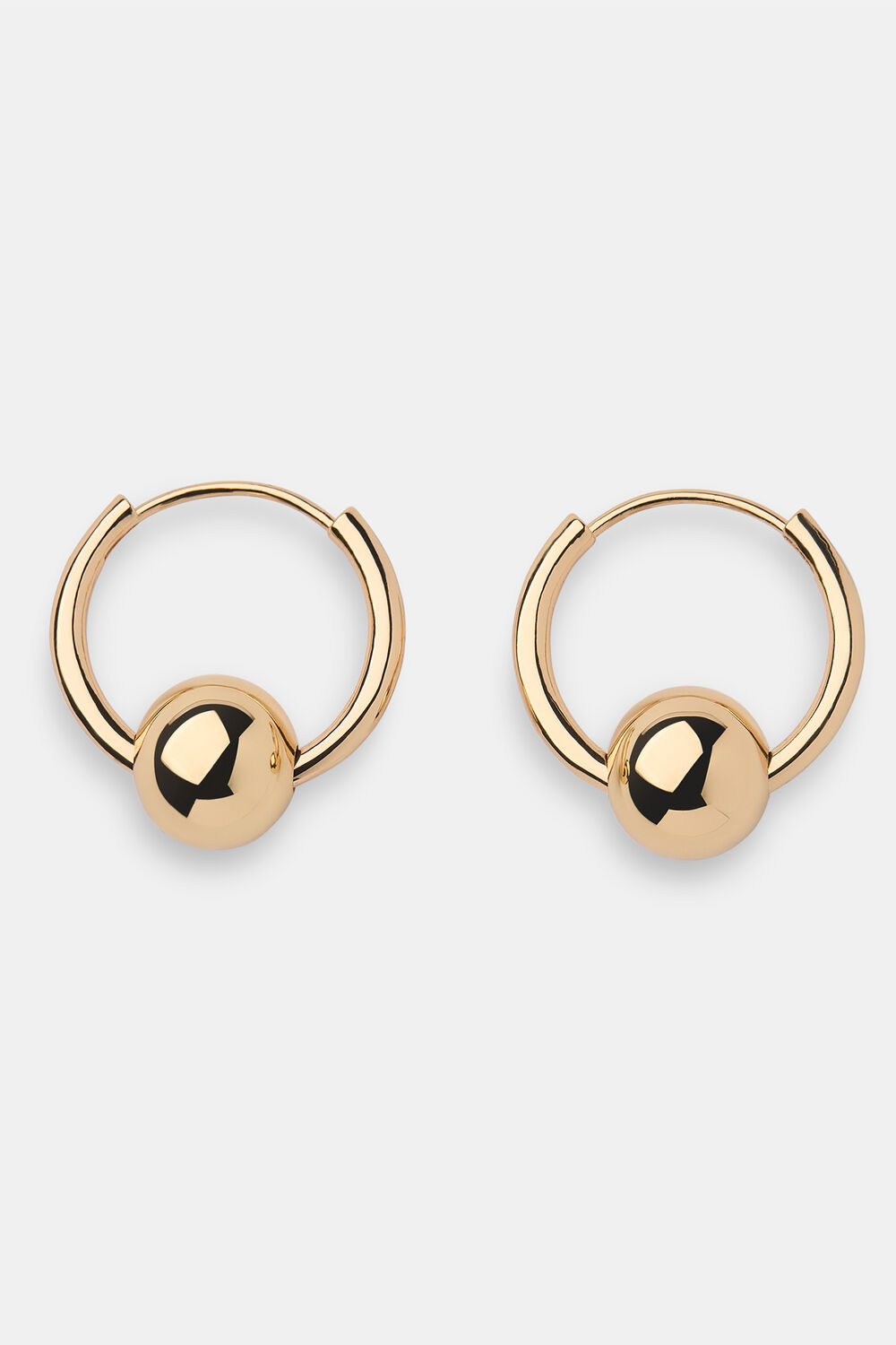 Gold Sphere Hoop Earring