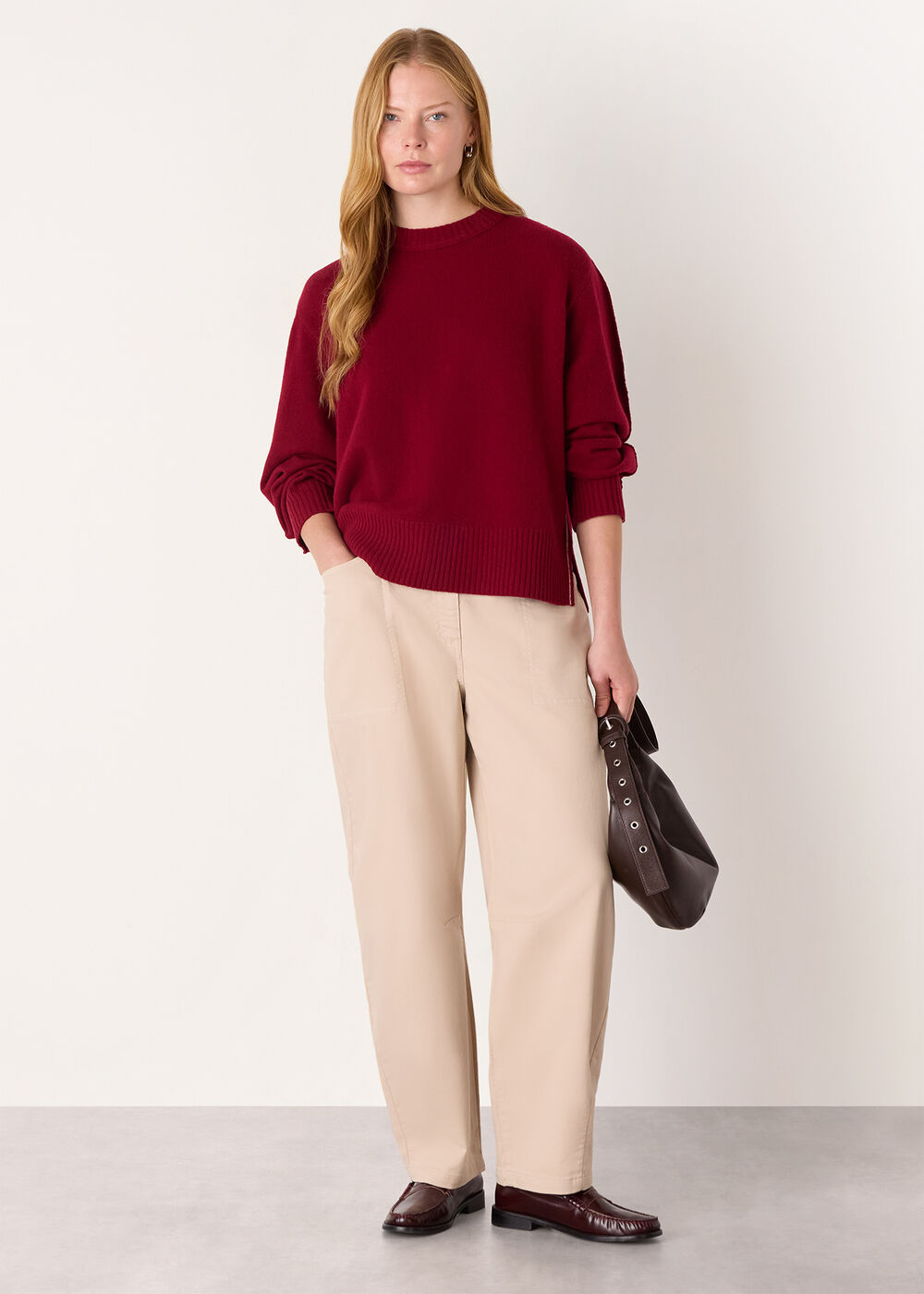 Side Stripe Detail Wool Knit