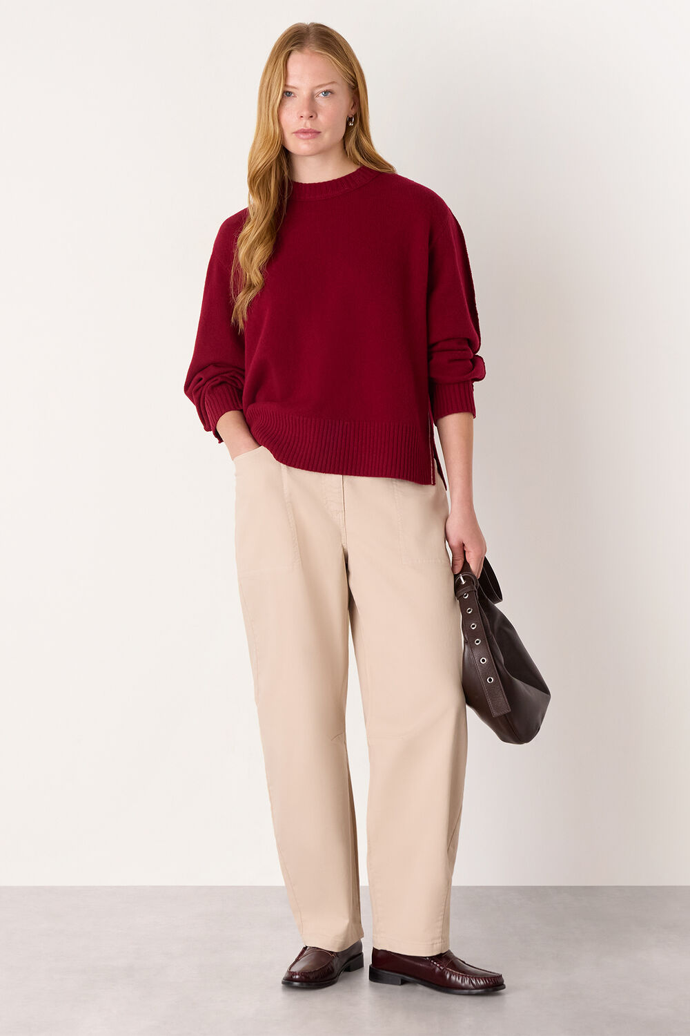 Side Stripe Detail Wool Knit