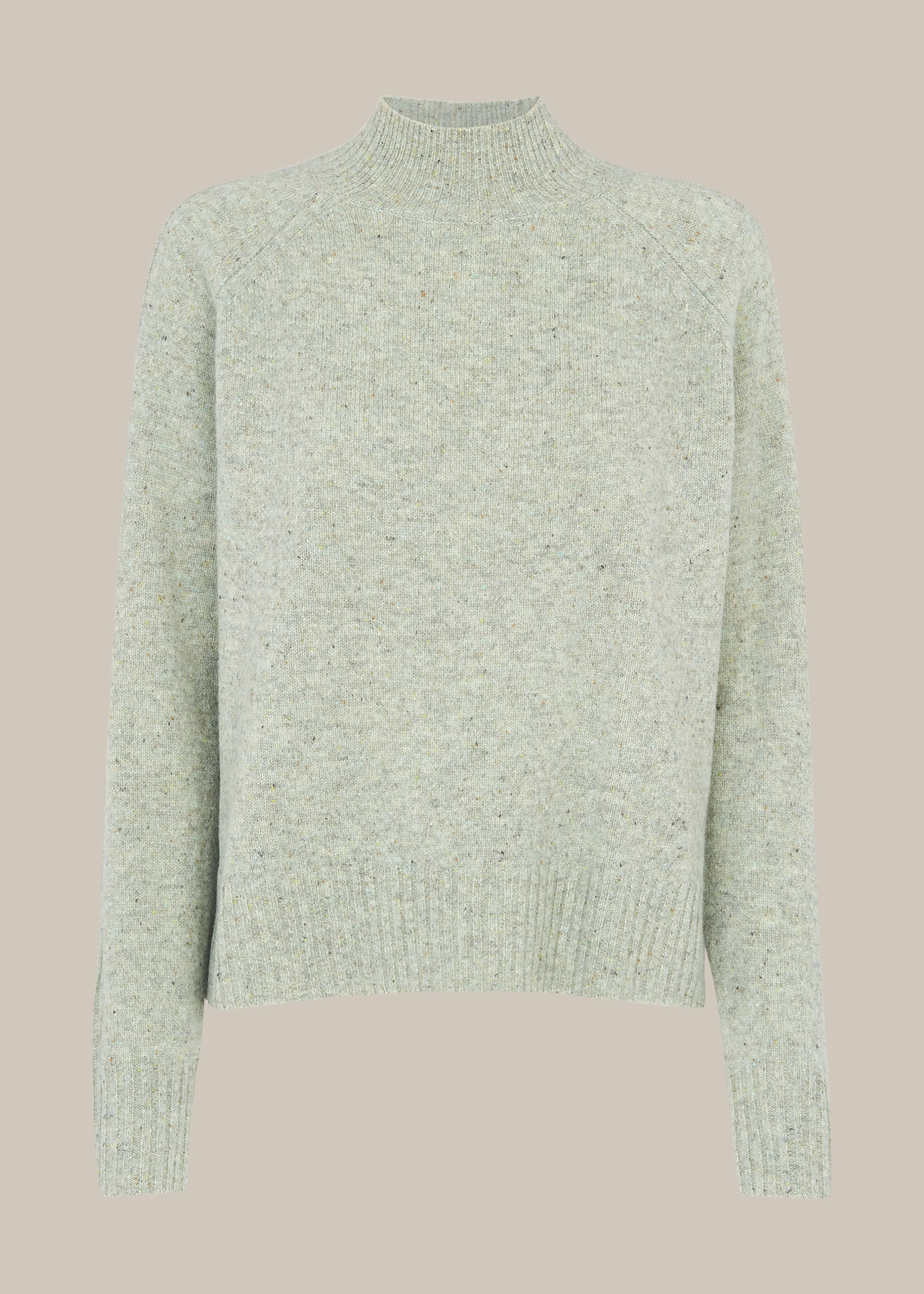 Mint Funnel Neck Merino Knit | WHISTLES | Whistles US |