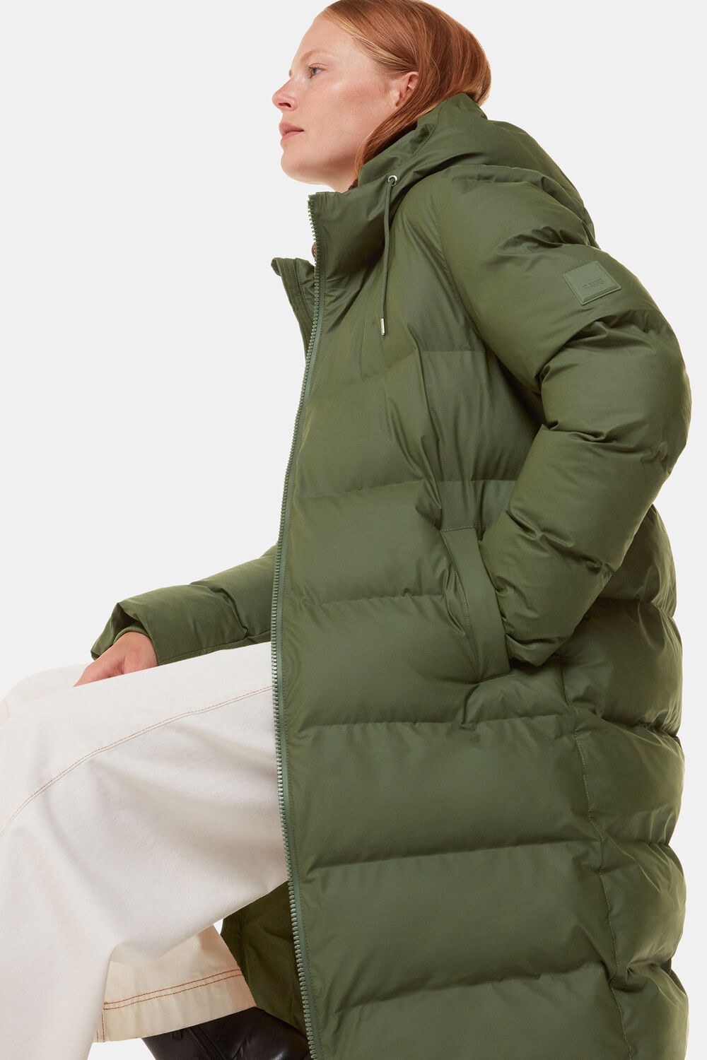Dark Green Rains Alta Longer Puffer