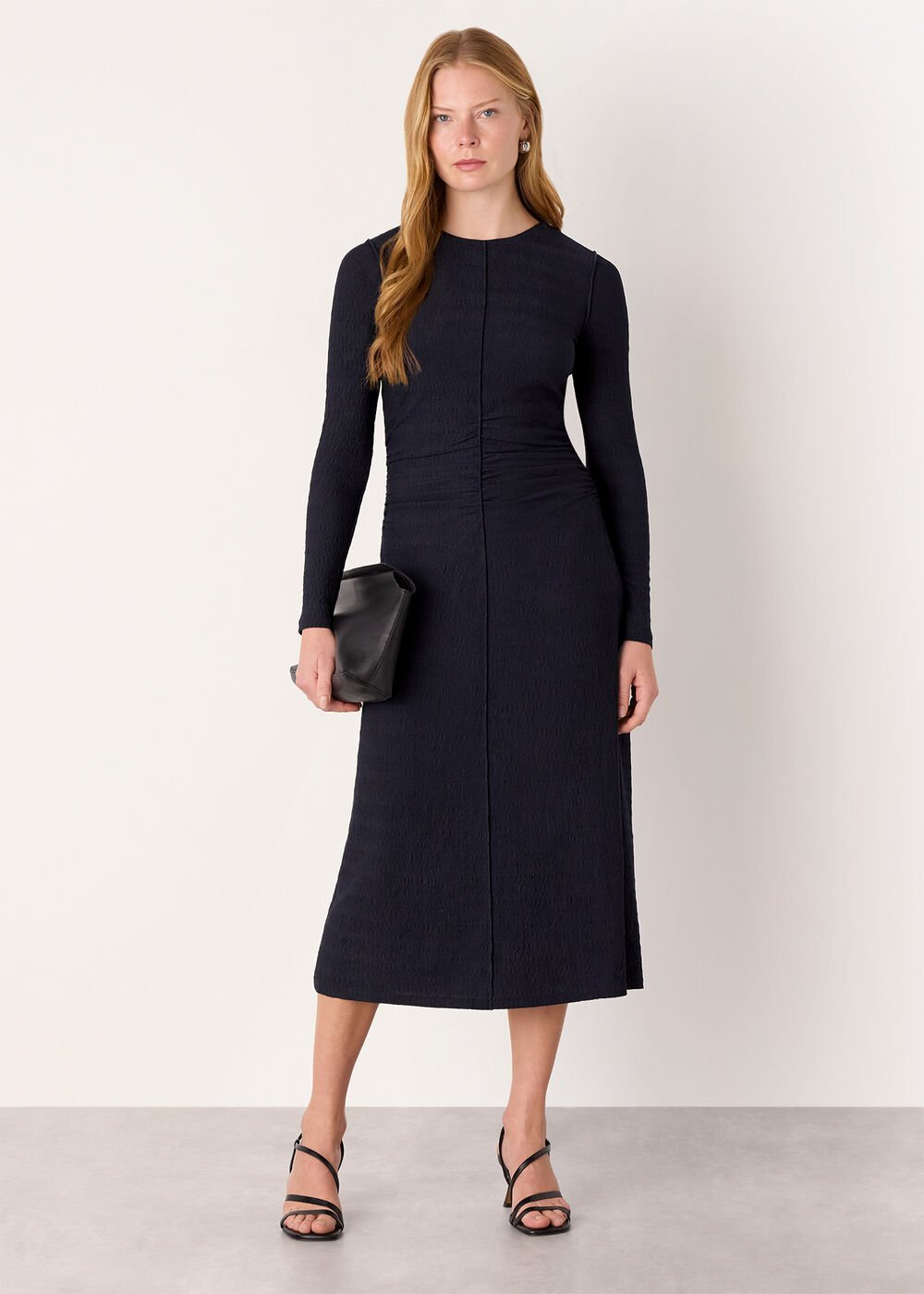 Textured Jersey Ruched Dress