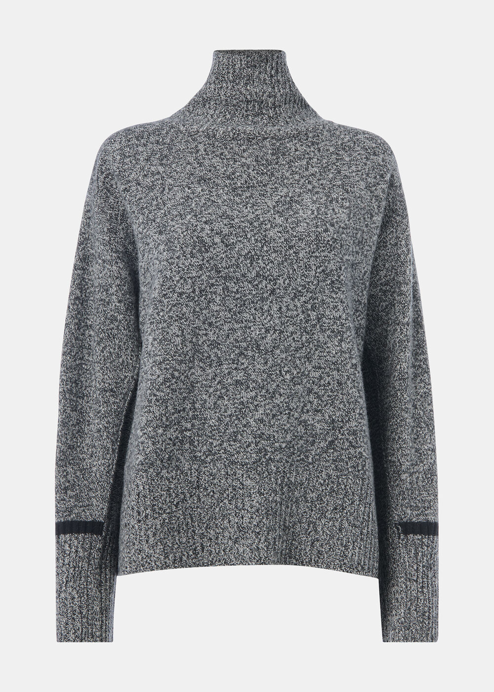 Wool Fleck Funnel Neck Knit