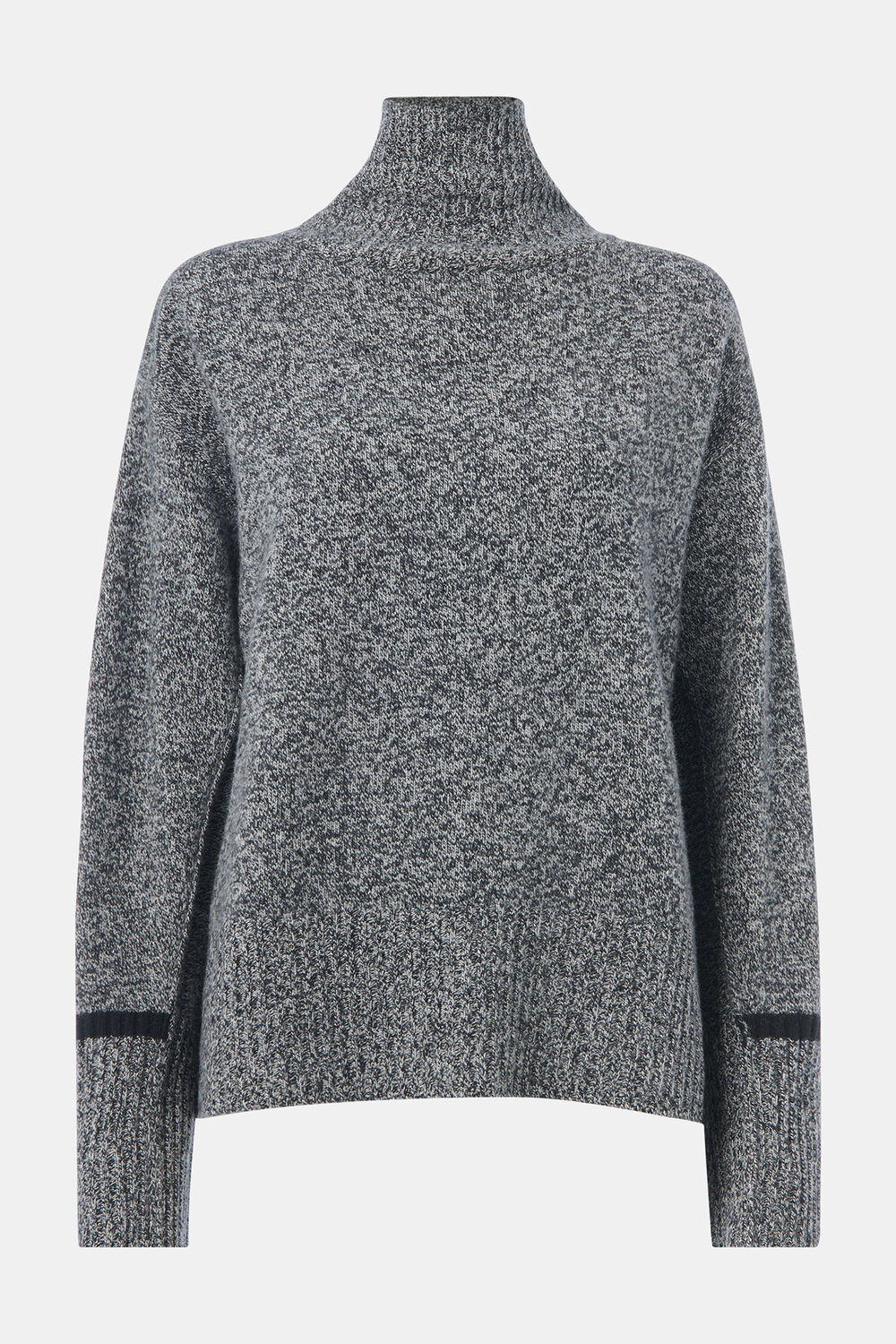Wool Fleck Mock Neck Sweater