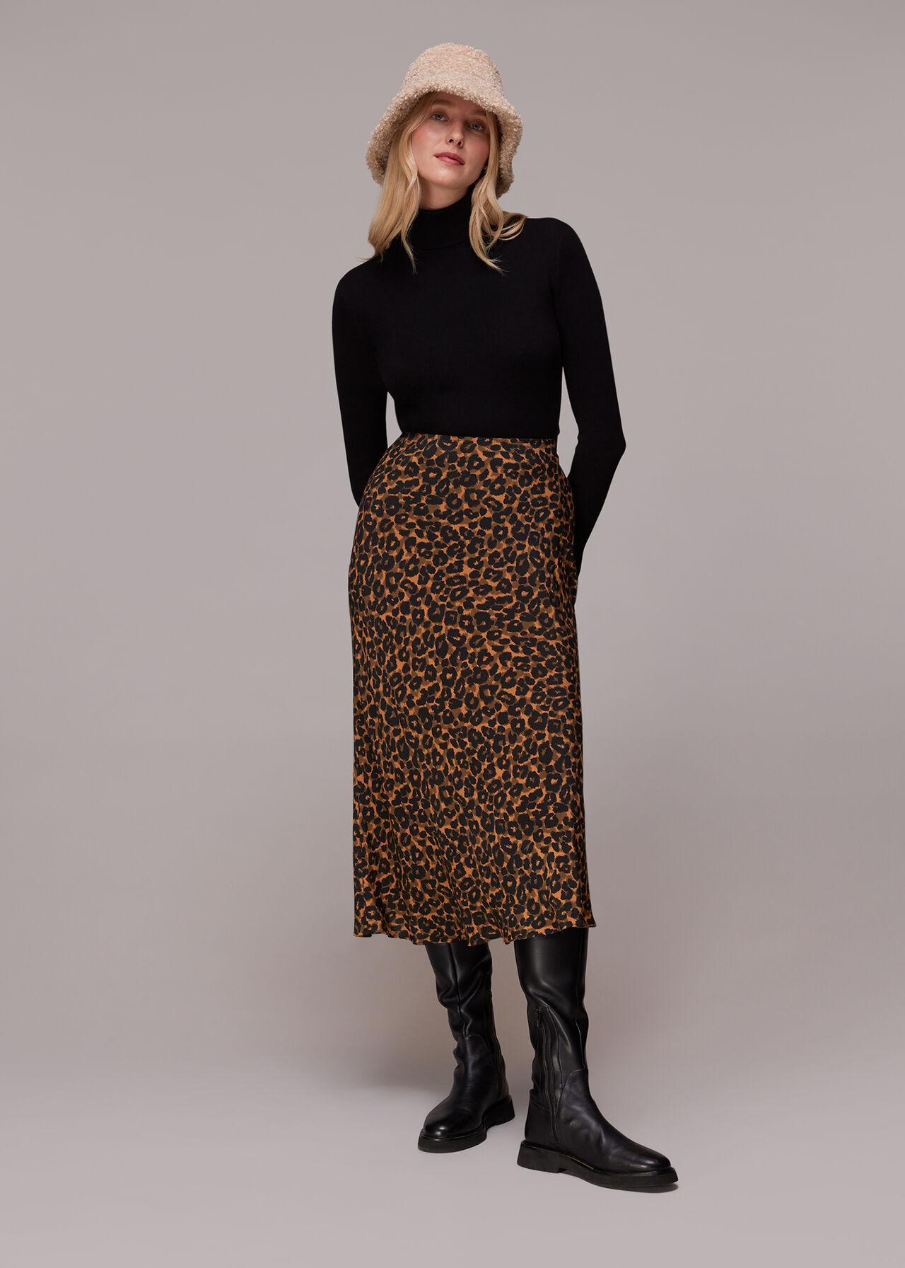 Classic Leopard Bias Cut Skirt