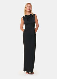 Cowl Neck Satin Maxi Dress