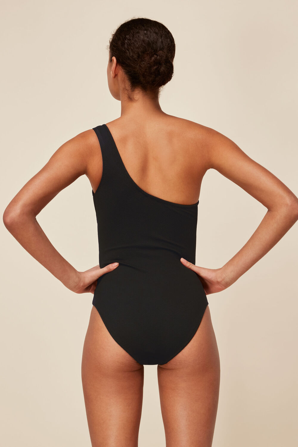 Black Tort One Shoulder Swimsuit