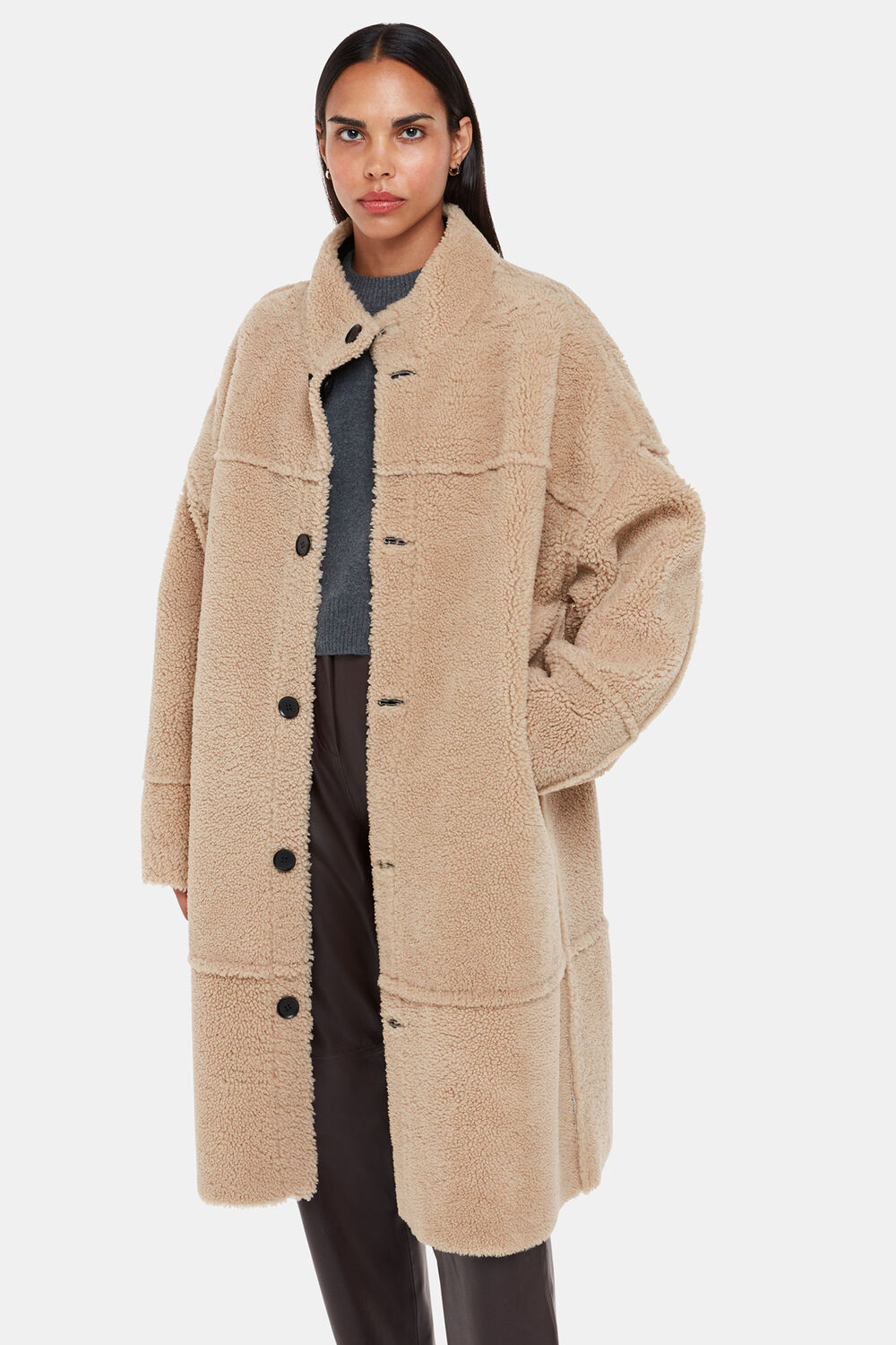 Black Zo Reversible Shearling Coat