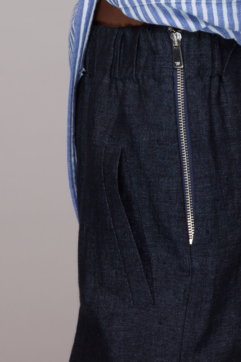 Navy Linen Indigo Trouser