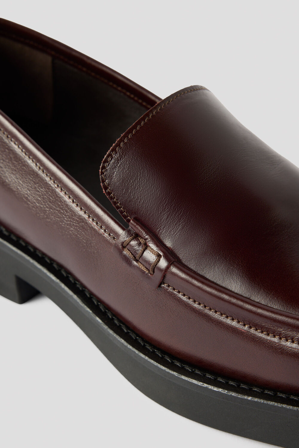 Square Toe Leather Loafer