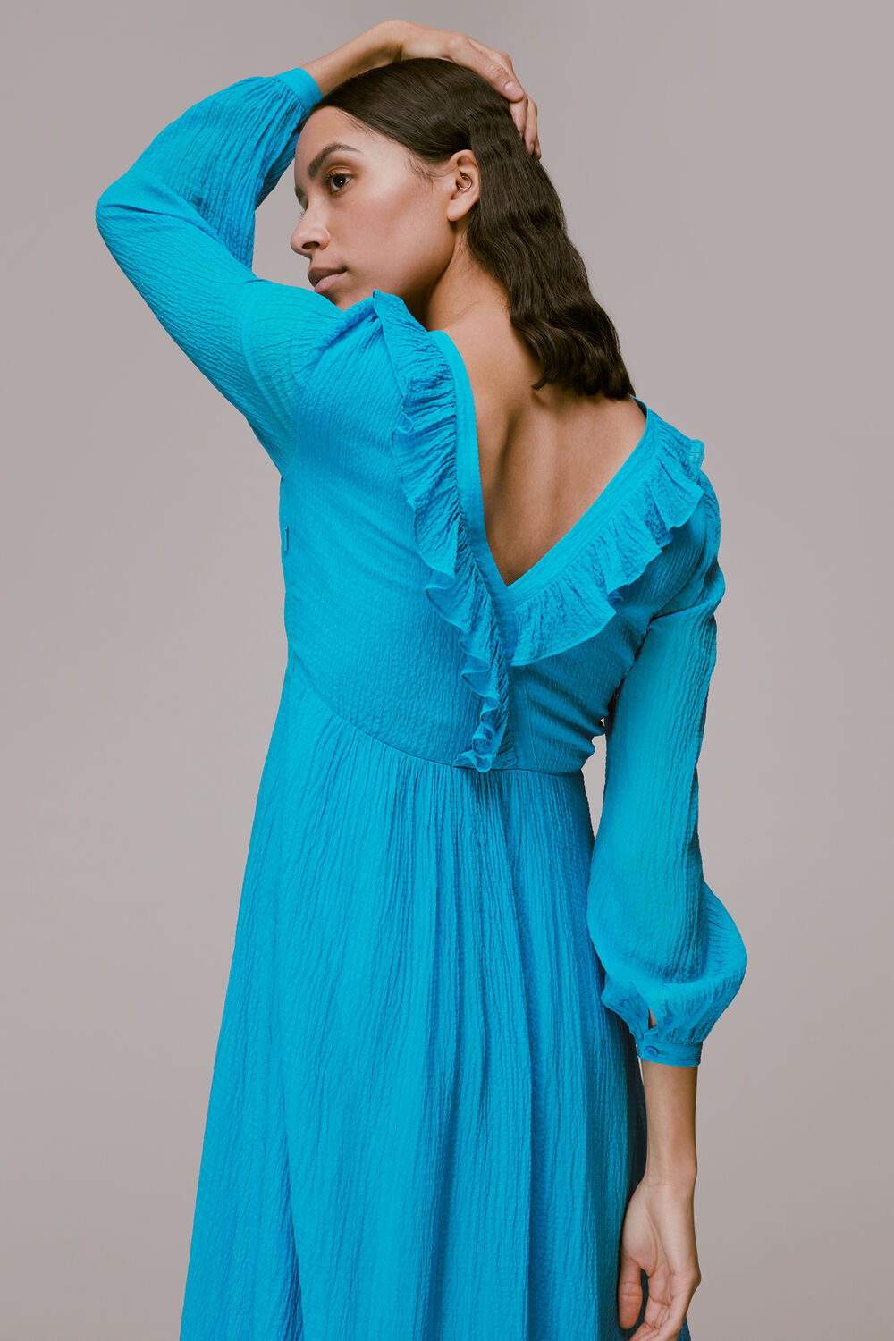 Ruffle Detail Midi Dress