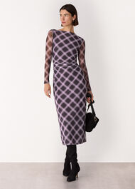 Check Mesh Dress