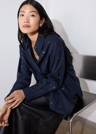Jewelled Cotton Poplin Shirt