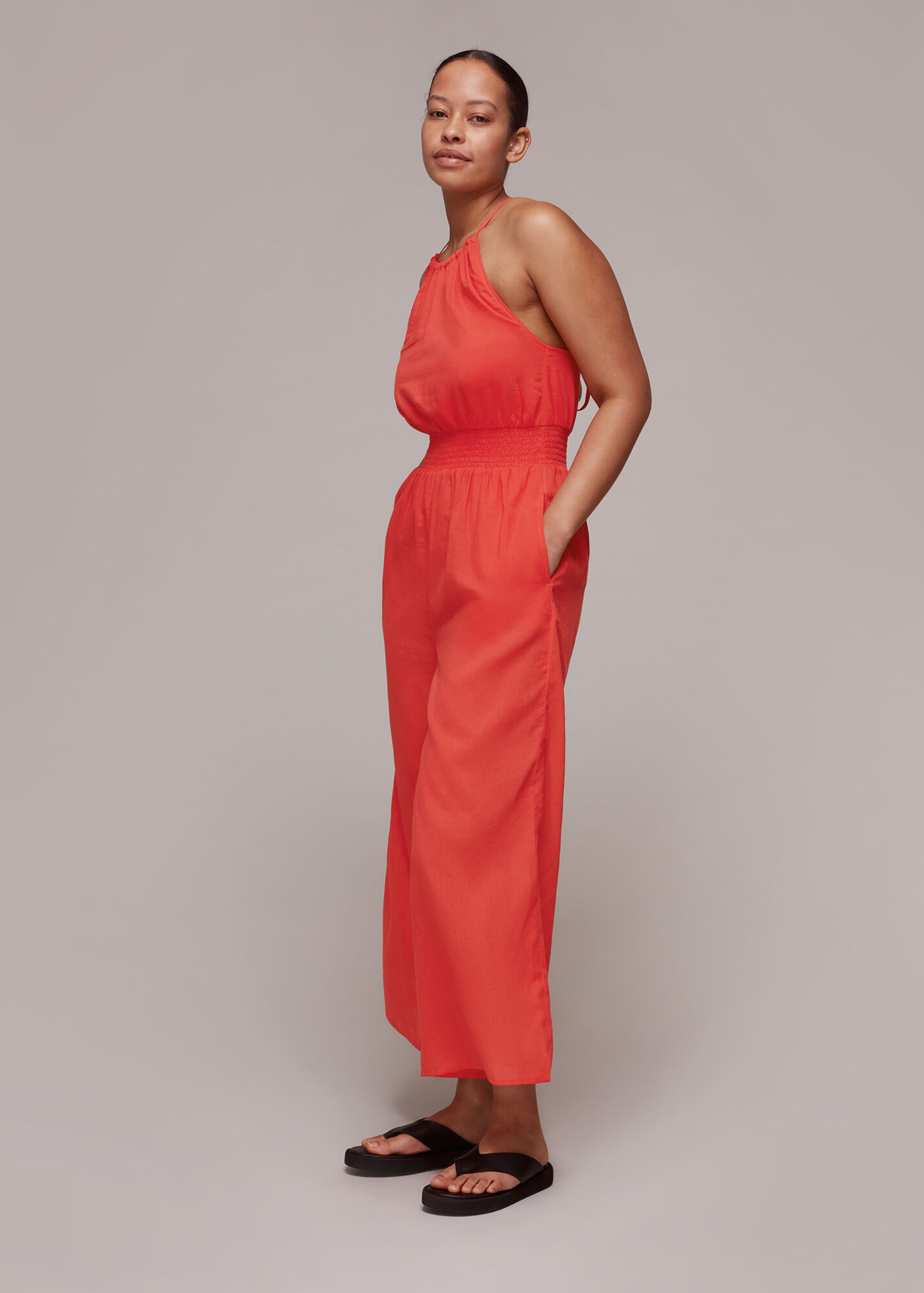 Red Jennifer Beach Jumpsuit WHISTLES