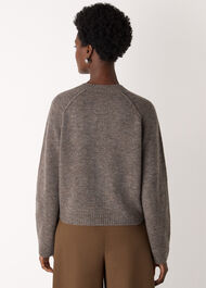 Wool Mix Crew Cardigan