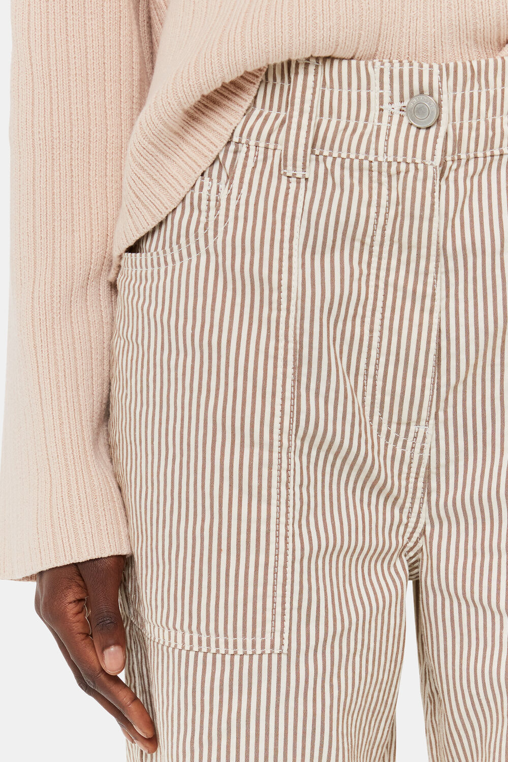 Brown Tessa Stripe Casual Trouser