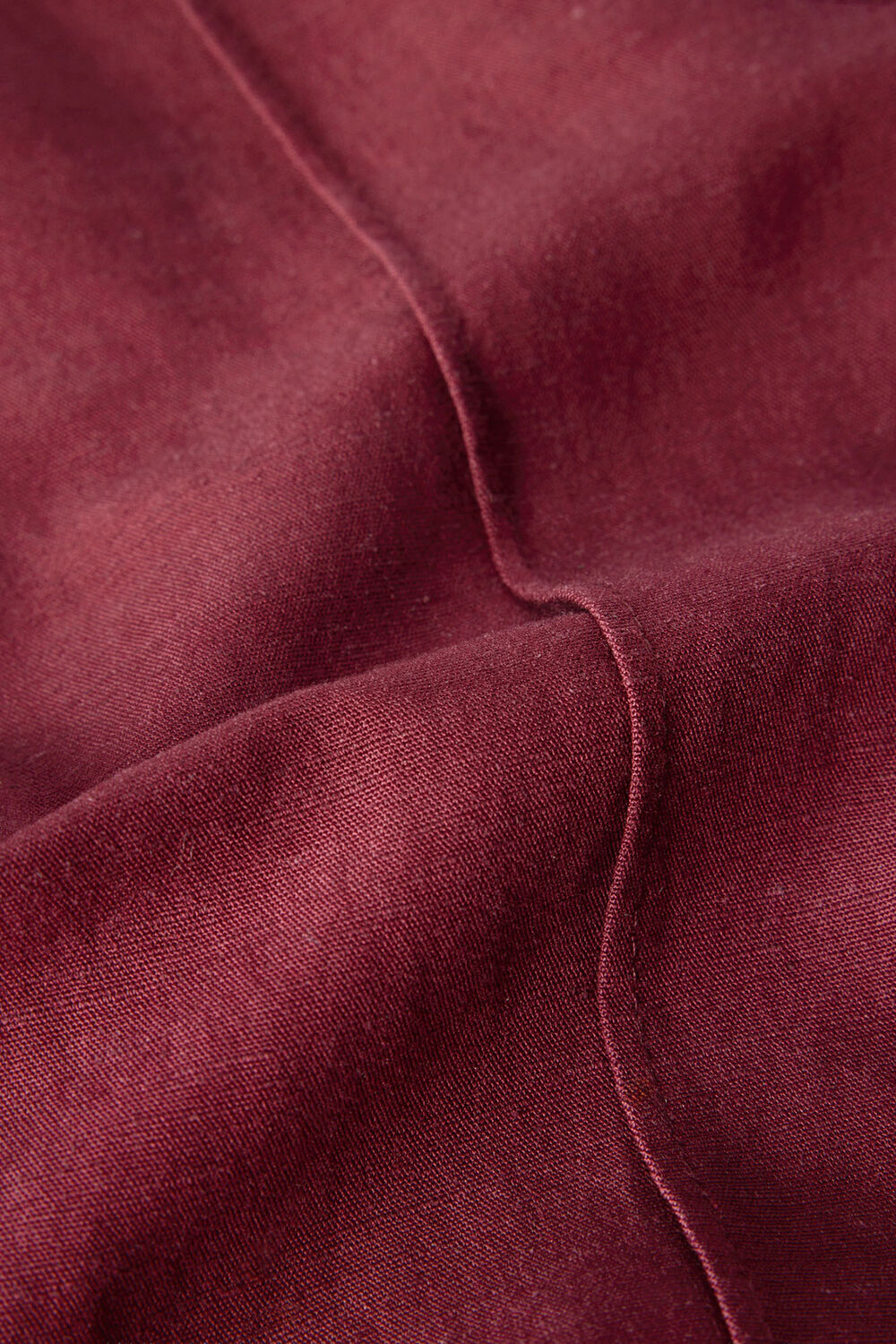 Burgundy Linen Blend Pintuck Trouser