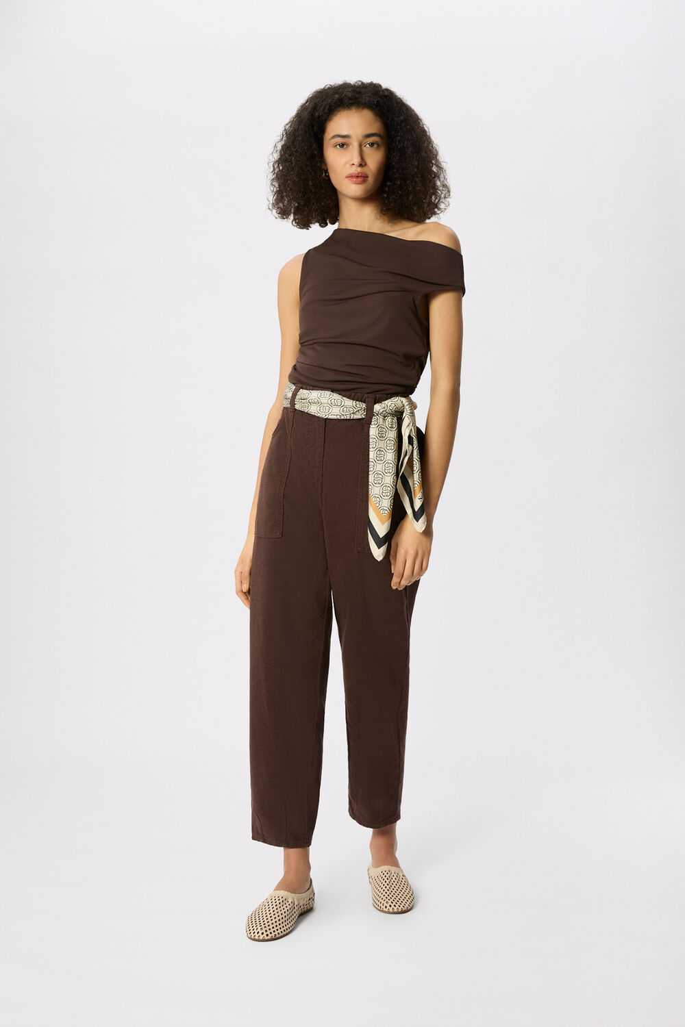 Brown Petite Tessa Casual Trouser
