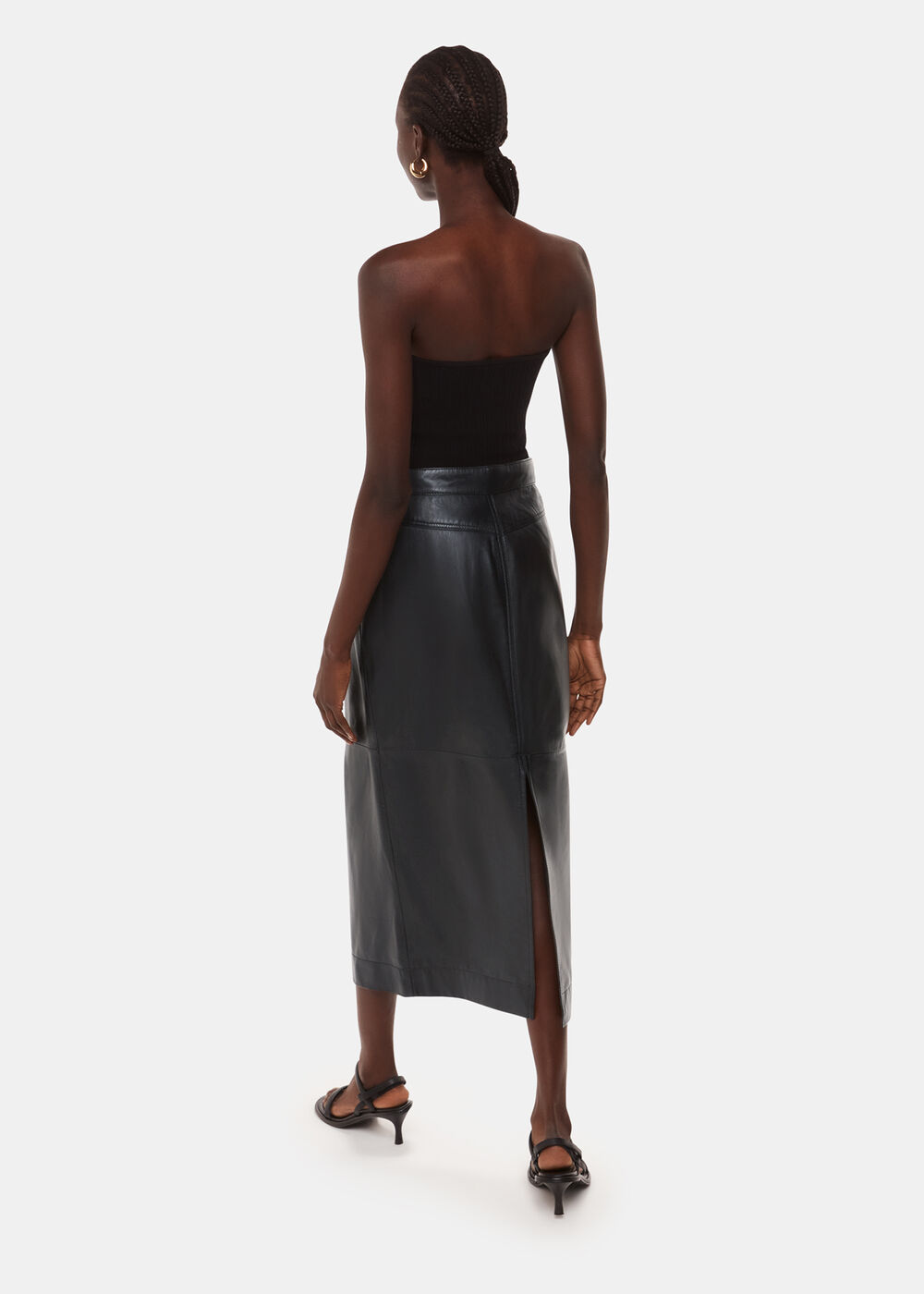 Jamie Leather Midi Skirt