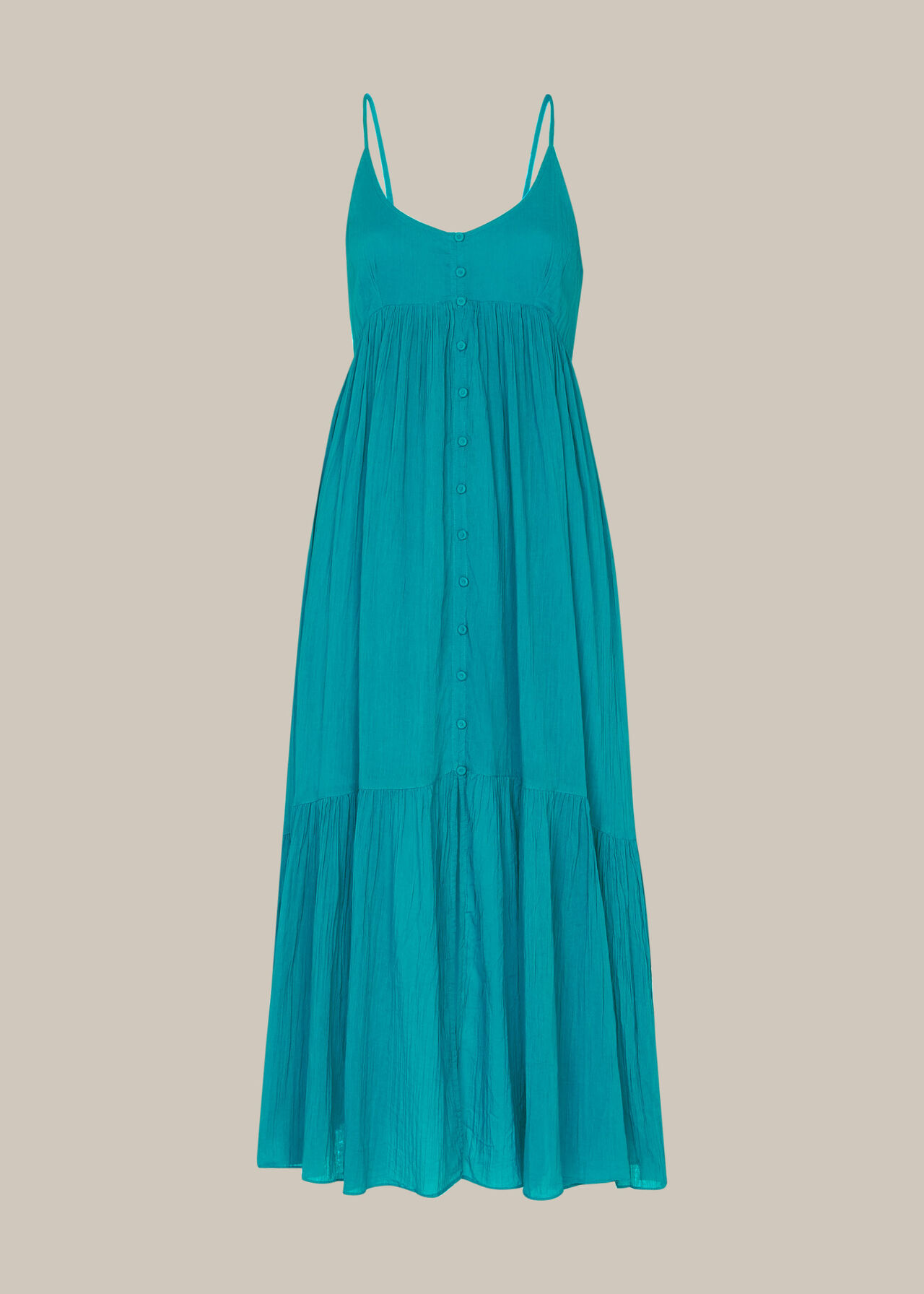 Trapeze Cotton Voile Dress Turquoise