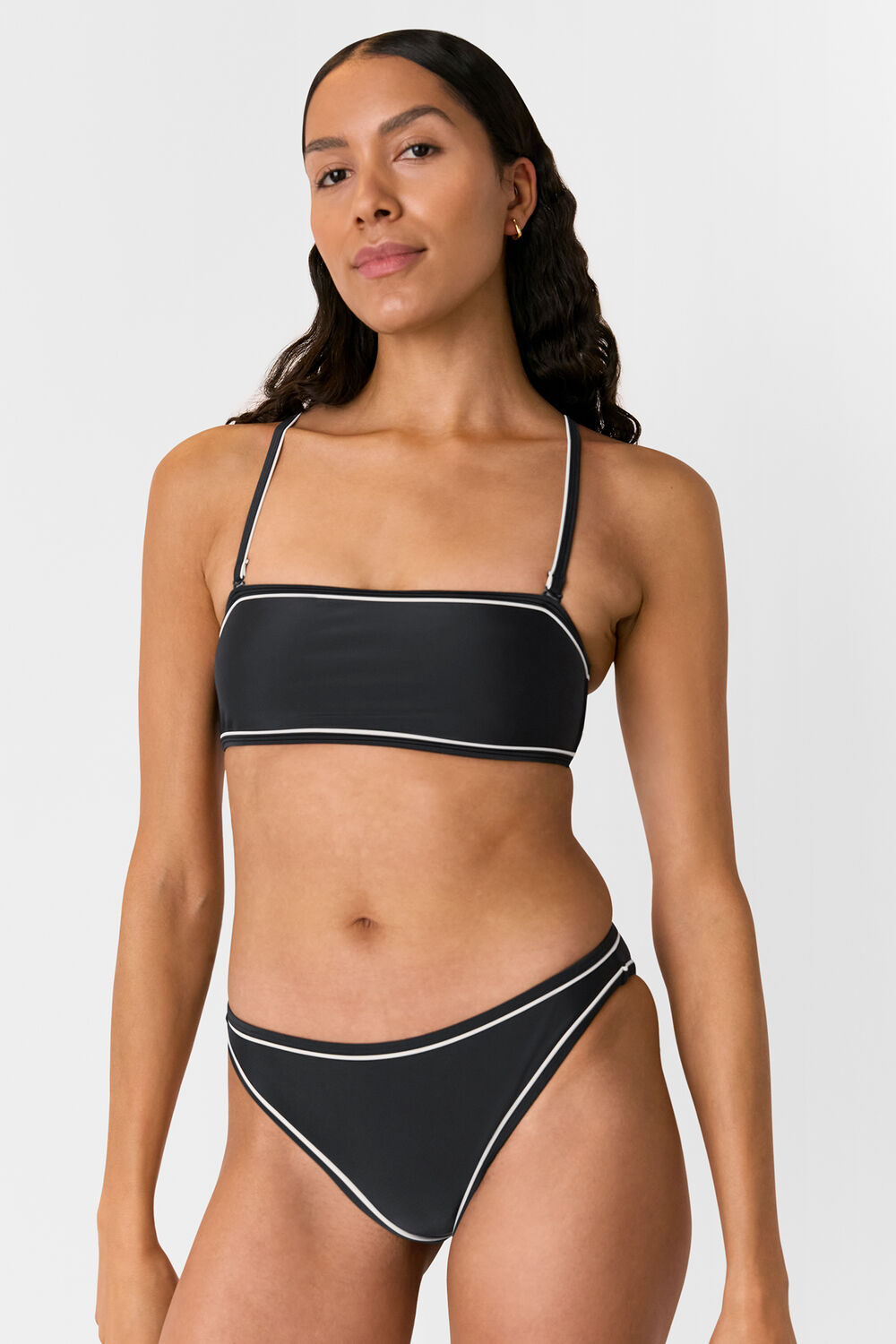 Black Piper Contrast Bikini Top